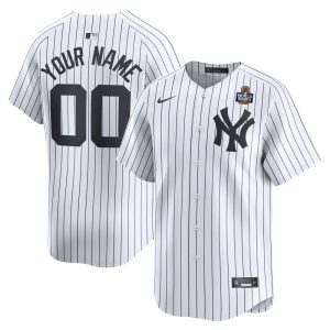 Men's New York Yankees  White 2024 World Series Home Custom Limited Jersey