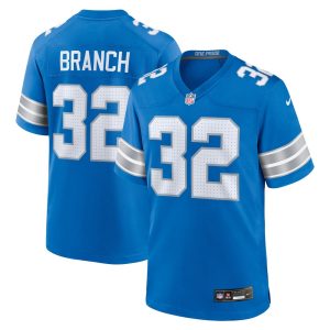 Men's Detroit Lions Brian Branch  Blue Game Jersey