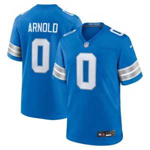 Men's Detroit Lions Terrion Arnold  Blue 2024 NFL Draft First Round Pick Player Game Jersey