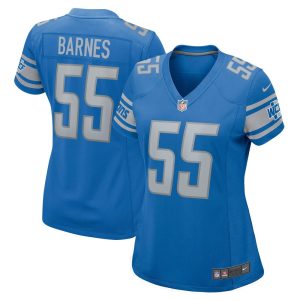 Women's Detroit Lions Derrick Barnes  Blue Game Player Jersey