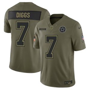 Youth's Dallas Cowboys #7 Trevon Diggs Nike Olive 2025 Salute to Service Retired Limited Jersey