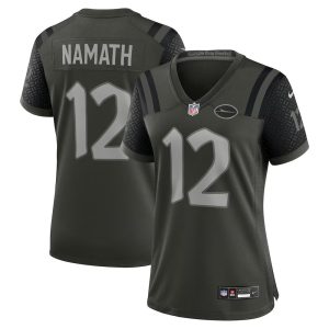 Women's New York Jets #12 Joe Namath Black Rivalries Collection Game Jersey