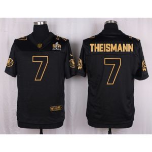 Redskins #7 Joe Theismann Black Men's Stitched NFL Elite Pro Line Gold Collection Jersey