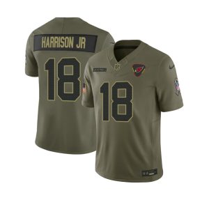 Men's Arizona Cardinals #18 Marvin Harrison Jr. Nike Olive 2025 Salute to Service Retired Limited Jersey